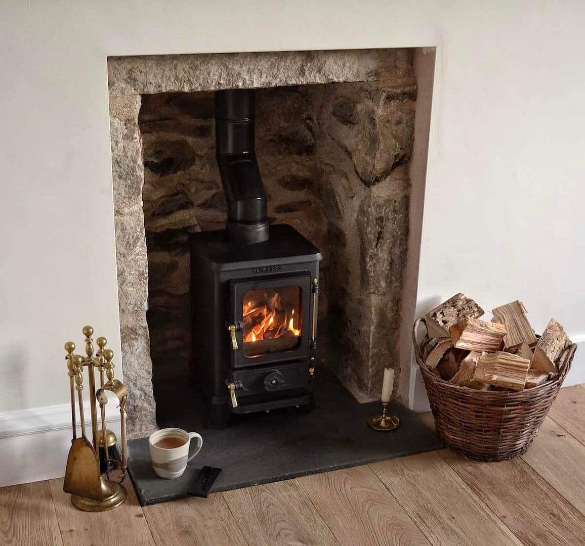 wood burning stove installation