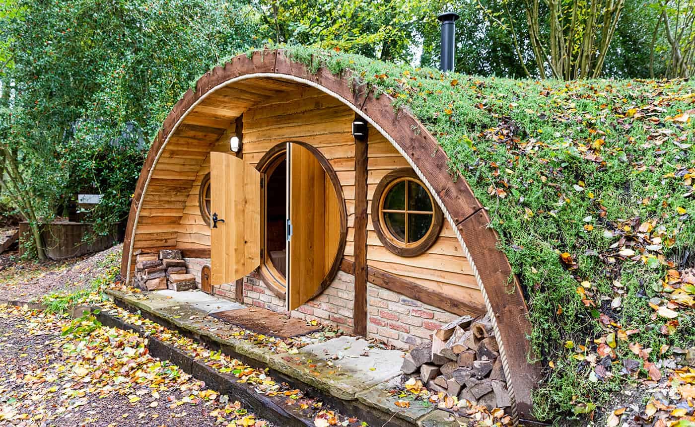Hobbit small wood burning stove installed in a cabin designed by Blue Forest 5