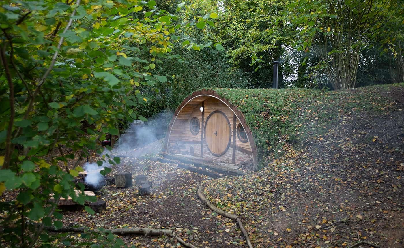 Hobbit small wood burning stove installed in a cabin designed by Blue Forest 8