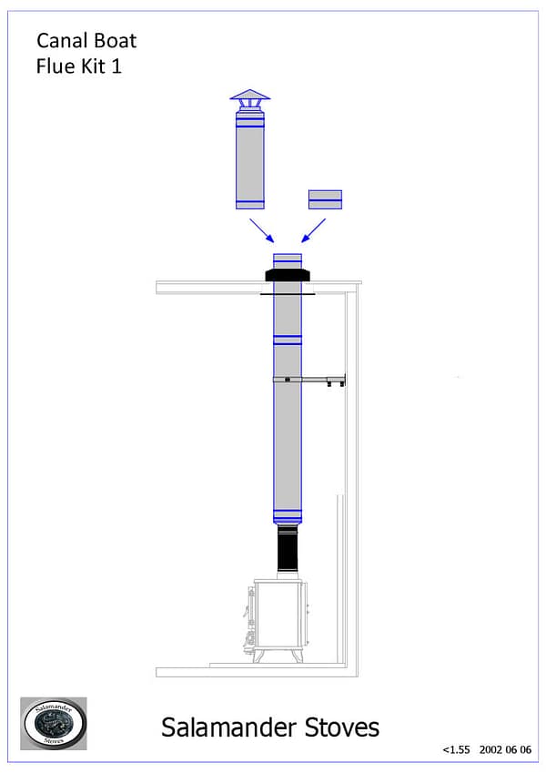 Salamander Stoves Canal Boat Flue Kit 1 Small Wood Burning Stoves