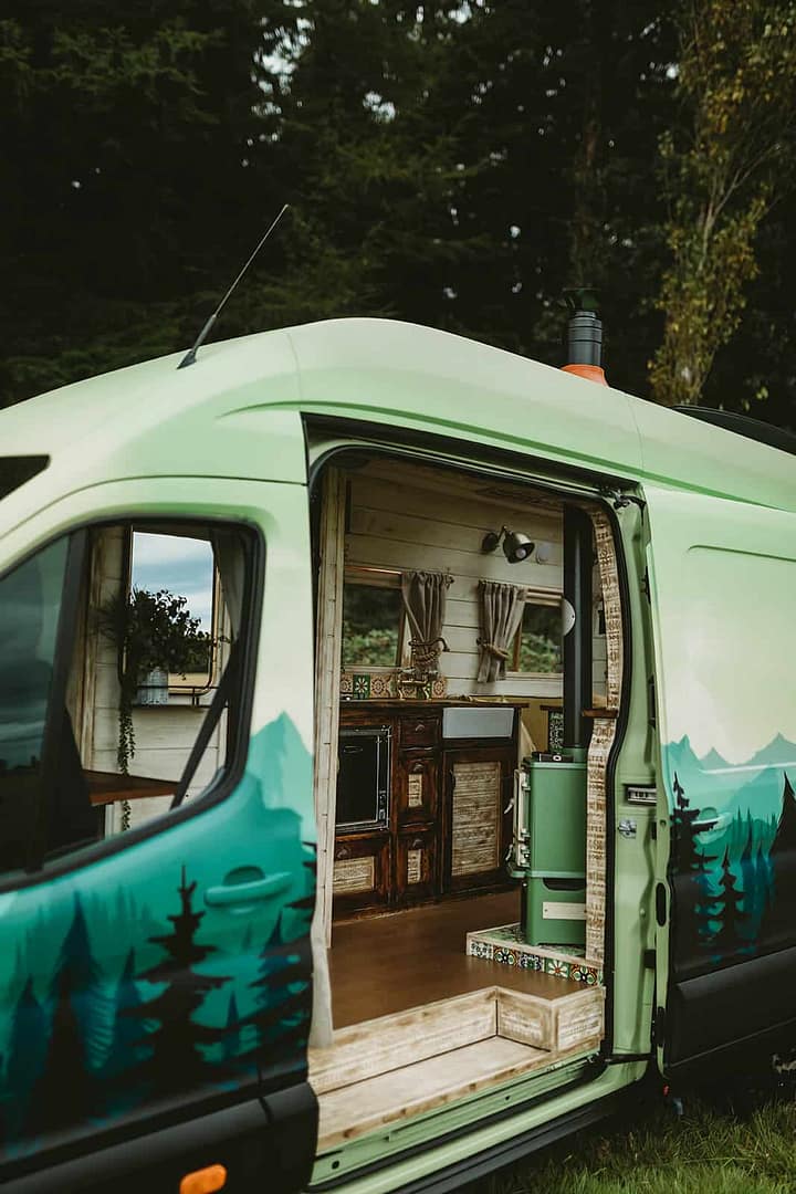 Salamander Stoves The Hobbit Small Wood Burning Stove Installed In A Supertramped Co Van Conversion Rumi 2