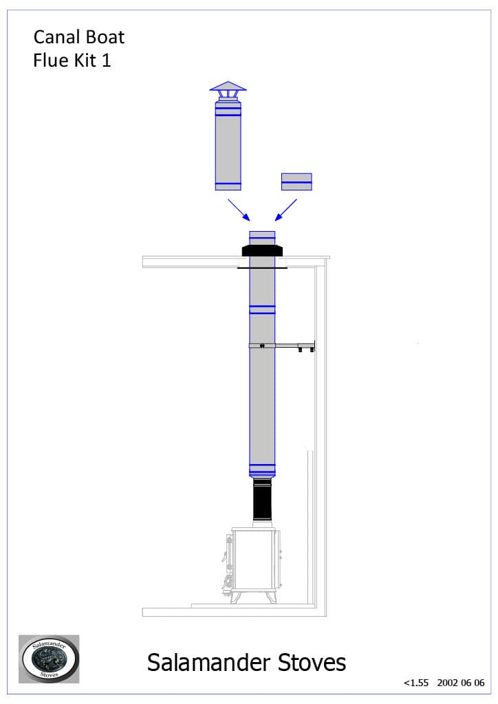 Salamander Stoves Canal Boat Flue Kit 1 Small Wood Burning Stoves